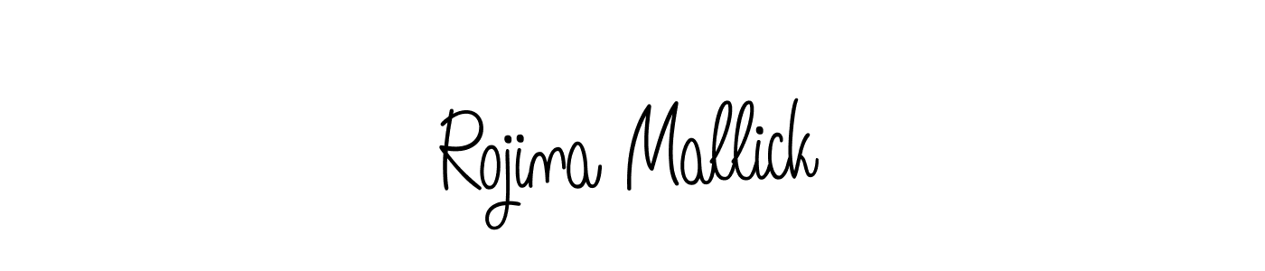 The best way (Angelique-Rose-font-FFP) to make a short signature is to pick only two or three words in your name. The name Rojina Mallick include a total of six letters. For converting this name. Rojina Mallick signature style 5 images and pictures png