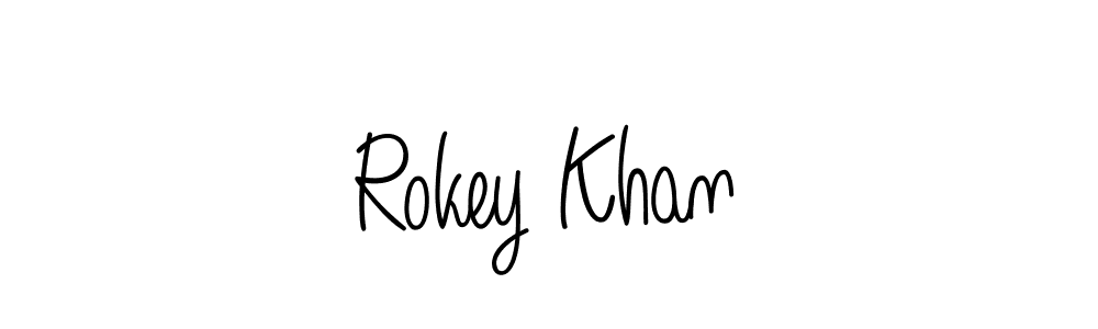 Best and Professional Signature Style for Rokey Khan. Angelique-Rose-font-FFP Best Signature Style Collection. Rokey Khan signature style 5 images and pictures png
