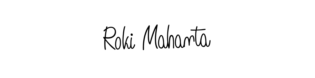 if you are searching for the best signature style for your name Roki Mahanta. so please give up your signature search. here we have designed multiple signature styles  using Angelique-Rose-font-FFP. Roki Mahanta signature style 5 images and pictures png
