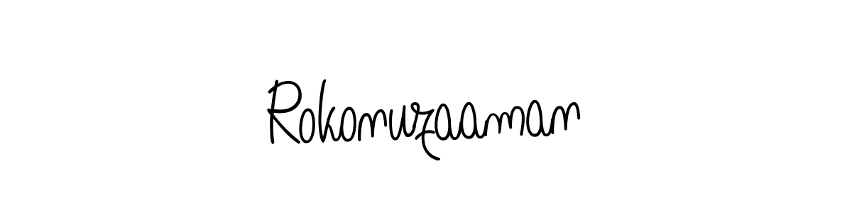 You should practise on your own different ways (Angelique-Rose-font-FFP) to write your name (Rokonuzaaman) in signature. don't let someone else do it for you. Rokonuzaaman signature style 5 images and pictures png