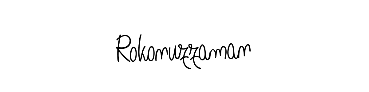 You should practise on your own different ways (Angelique-Rose-font-FFP) to write your name (Rokonuzzaman) in signature. don't let someone else do it for you. Rokonuzzaman signature style 5 images and pictures png