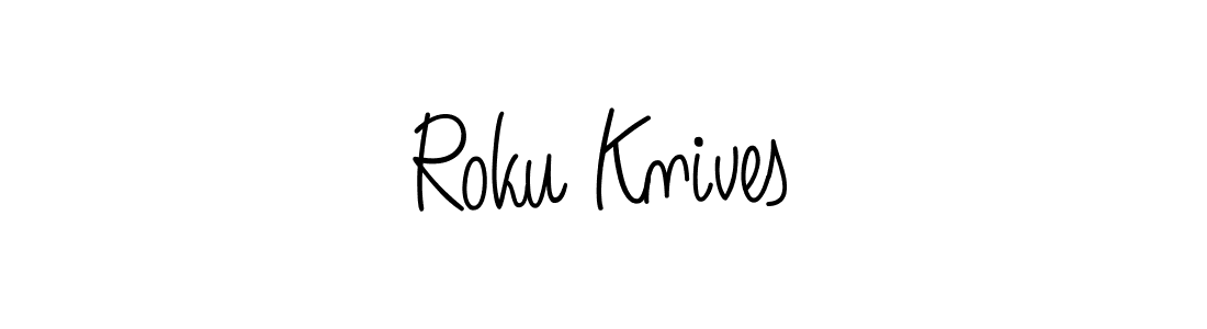 Use a signature maker to create a handwritten signature online. With this signature software, you can design (Angelique-Rose-font-FFP) your own signature for name Roku Knives. Roku Knives signature style 5 images and pictures png