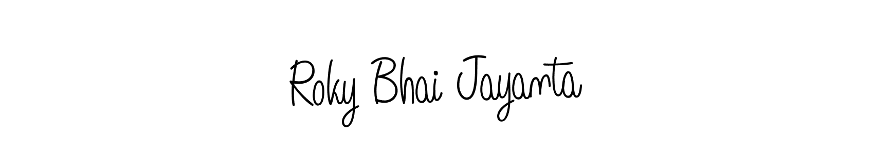 Create a beautiful signature design for name Roky Bhai Jayanta. With this signature (Angelique-Rose-font-FFP) fonts, you can make a handwritten signature for free. Roky Bhai Jayanta signature style 5 images and pictures png
