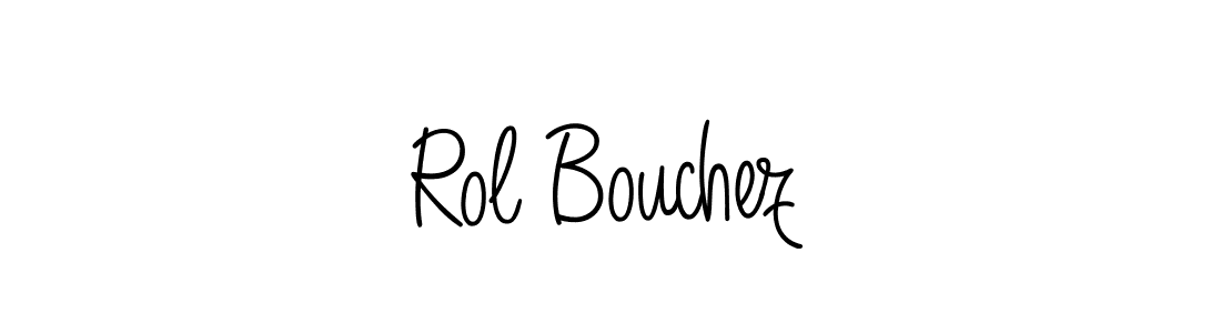 You should practise on your own different ways (Angelique-Rose-font-FFP) to write your name (Rol Bouchez) in signature. don't let someone else do it for you. Rol Bouchez signature style 5 images and pictures png