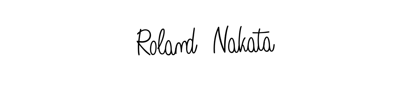 Use a signature maker to create a handwritten signature online. With this signature software, you can design (Angelique-Rose-font-FFP) your own signature for name Roland  Nakata. Roland  Nakata signature style 5 images and pictures png