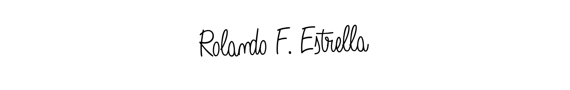 How to make Rolando F. Estrella name signature. Use Angelique-Rose-font-FFP style for creating short signs online. This is the latest handwritten sign. Rolando F. Estrella signature style 5 images and pictures png