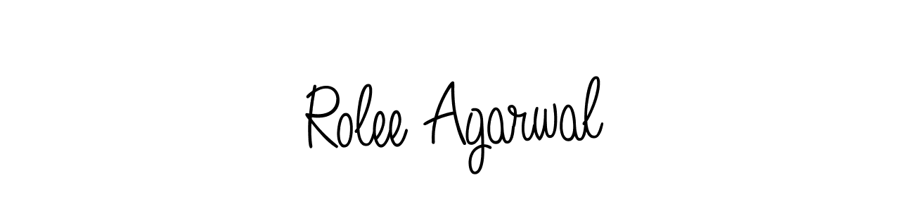 How to make Rolee Agarwal name signature. Use Angelique-Rose-font-FFP style for creating short signs online. This is the latest handwritten sign. Rolee Agarwal signature style 5 images and pictures png