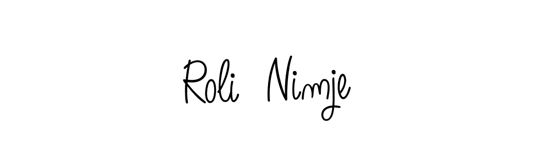 Make a beautiful signature design for name Roli  Nimje. With this signature (Angelique-Rose-font-FFP) style, you can create a handwritten signature for free. Roli  Nimje signature style 5 images and pictures png