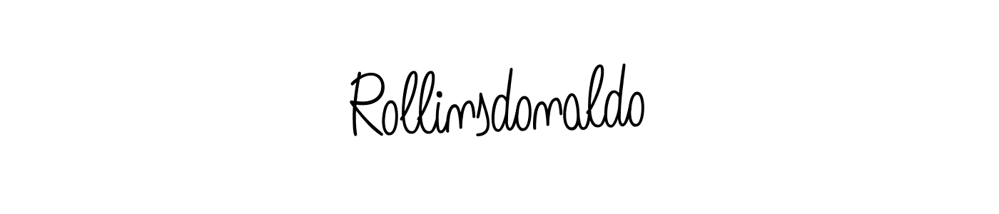 Make a beautiful signature design for name Rollinsdonaldo. With this signature (Angelique-Rose-font-FFP) style, you can create a handwritten signature for free. Rollinsdonaldo signature style 5 images and pictures png