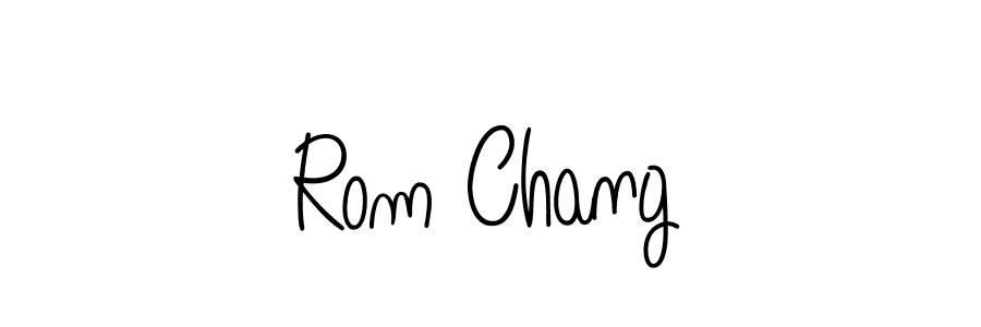 The best way (Angelique-Rose-font-FFP) to make a short signature is to pick only two or three words in your name. The name Rom Chang include a total of six letters. For converting this name. Rom Chang signature style 5 images and pictures png