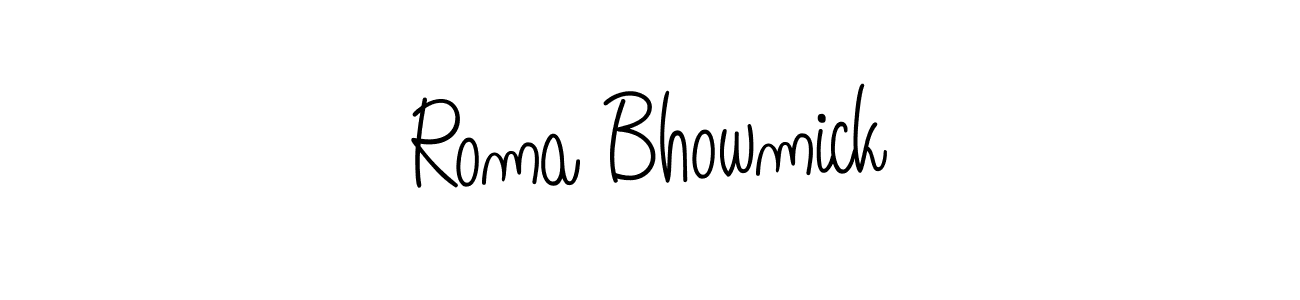 Create a beautiful signature design for name Roma Bhowmick. With this signature (Angelique-Rose-font-FFP) fonts, you can make a handwritten signature for free. Roma Bhowmick signature style 5 images and pictures png
