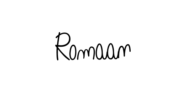 Make a beautiful signature design for name Romaan. With this signature (Angelique-Rose-font-FFP) style, you can create a handwritten signature for free. Romaan signature style 5 images and pictures png