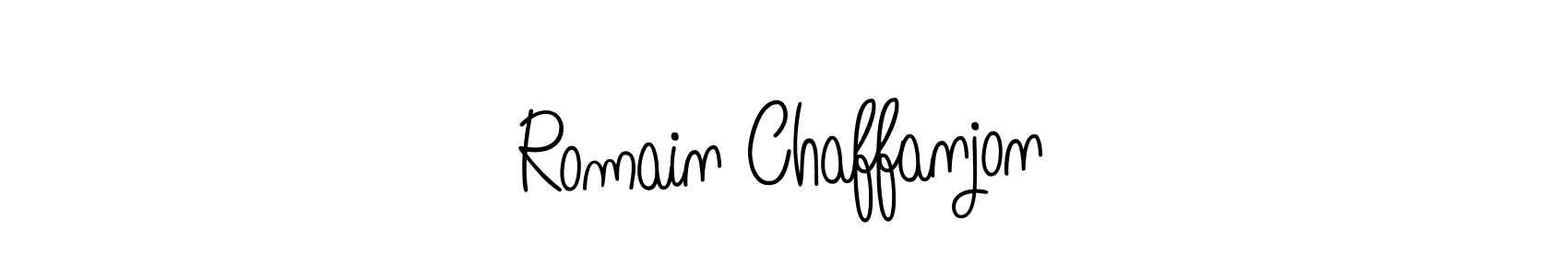 You should practise on your own different ways (Angelique-Rose-font-FFP) to write your name (Romain Chaffanjon) in signature. don't let someone else do it for you. Romain Chaffanjon signature style 5 images and pictures png