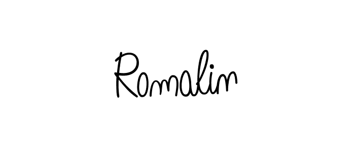 Make a beautiful signature design for name Romalin. With this signature (Angelique-Rose-font-FFP) style, you can create a handwritten signature for free. Romalin signature style 5 images and pictures png