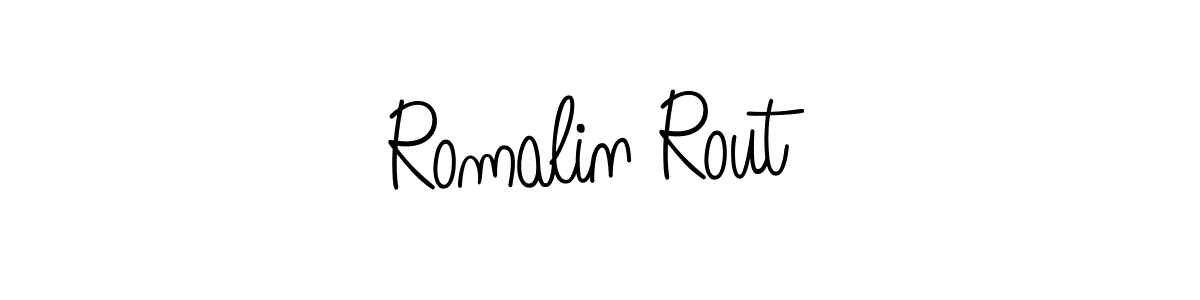 Use a signature maker to create a handwritten signature online. With this signature software, you can design (Angelique-Rose-font-FFP) your own signature for name Romalin Rout. Romalin Rout signature style 5 images and pictures png