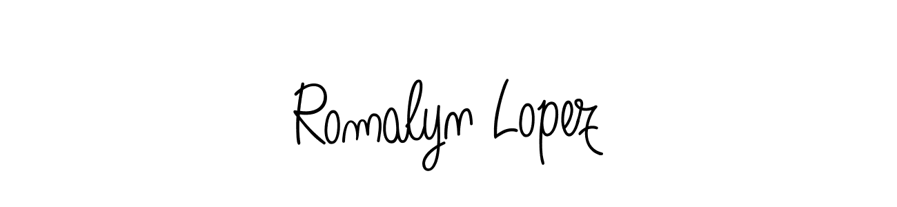 How to make Romalyn Lopez signature? Angelique-Rose-font-FFP is a professional autograph style. Create handwritten signature for Romalyn Lopez name. Romalyn Lopez signature style 5 images and pictures png
