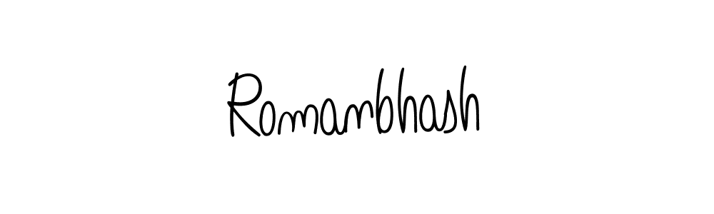 The best way (Angelique-Rose-font-FFP) to make a short signature is to pick only two or three words in your name. The name Romanbhash include a total of six letters. For converting this name. Romanbhash signature style 5 images and pictures png