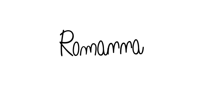 You should practise on your own different ways (Angelique-Rose-font-FFP) to write your name (Romanna) in signature. don't let someone else do it for you. Romanna signature style 5 images and pictures png