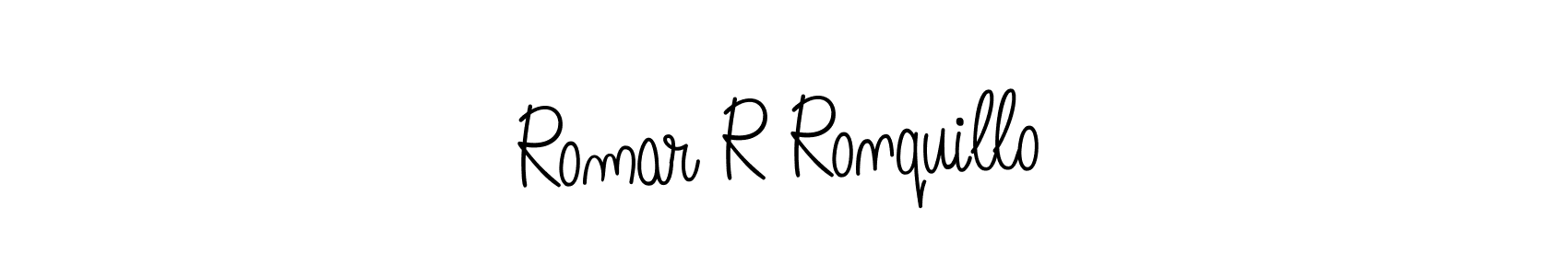 It looks lik you need a new signature style for name Romar R Ronquillo. Design unique handwritten (Angelique-Rose-font-FFP) signature with our free signature maker in just a few clicks. Romar R Ronquillo signature style 5 images and pictures png