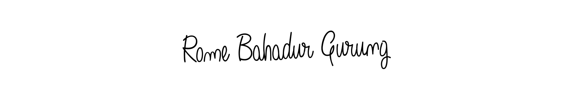 Rome Bahadur Gurung stylish signature style. Best Handwritten Sign (Angelique-Rose-font-FFP) for my name. Handwritten Signature Collection Ideas for my name Rome Bahadur Gurung. Rome Bahadur Gurung signature style 5 images and pictures png