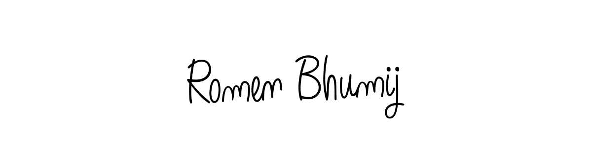 It looks lik you need a new signature style for name Romen Bhumij. Design unique handwritten (Angelique-Rose-font-FFP) signature with our free signature maker in just a few clicks. Romen Bhumij signature style 5 images and pictures png
