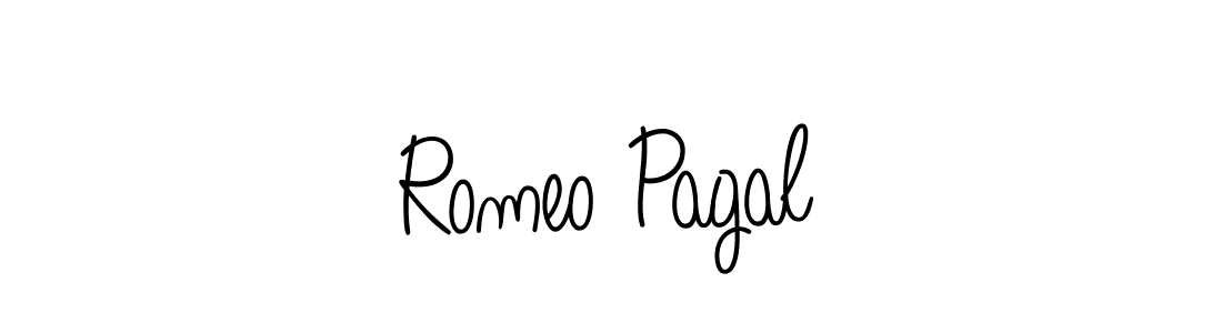 Romeo Pagal stylish signature style. Best Handwritten Sign (Angelique-Rose-font-FFP) for my name. Handwritten Signature Collection Ideas for my name Romeo Pagal. Romeo Pagal signature style 5 images and pictures png