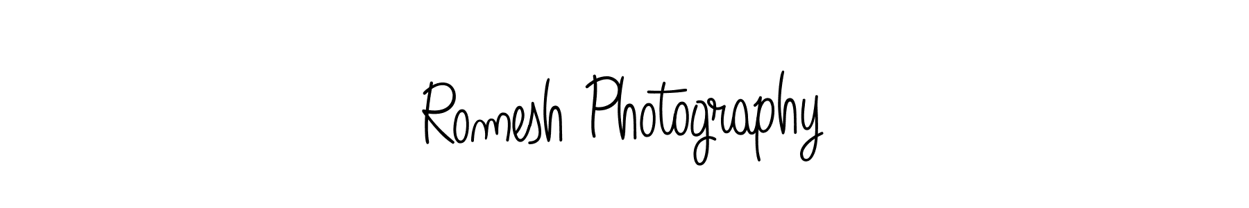 You should practise on your own different ways (Angelique-Rose-font-FFP) to write your name (Romesh Photography) in signature. don't let someone else do it for you. Romesh Photography signature style 5 images and pictures png