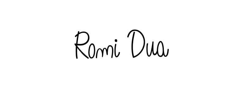 Romi Dua stylish signature style. Best Handwritten Sign (Angelique-Rose-font-FFP) for my name. Handwritten Signature Collection Ideas for my name Romi Dua. Romi Dua signature style 5 images and pictures png