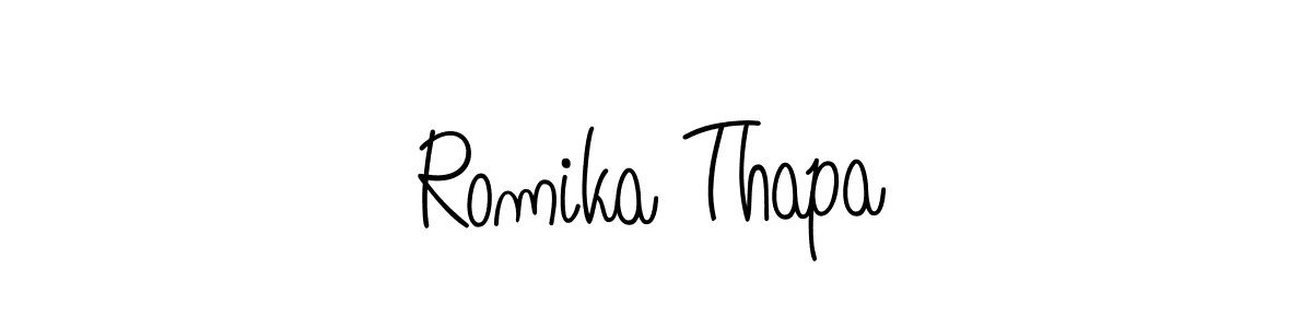 Check out images of Autograph of Romika Thapa name. Actor Romika Thapa Signature Style. Angelique-Rose-font-FFP is a professional sign style online. Romika Thapa signature style 5 images and pictures png