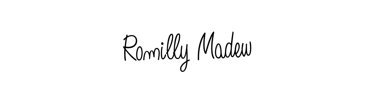 Romilly Madew stylish signature style. Best Handwritten Sign (Angelique-Rose-font-FFP) for my name. Handwritten Signature Collection Ideas for my name Romilly Madew. Romilly Madew signature style 5 images and pictures png
