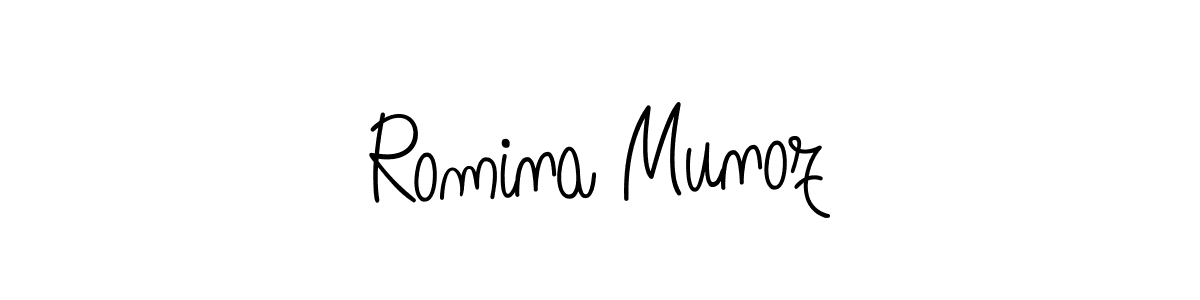 How to make Romina Munoz name signature. Use Angelique-Rose-font-FFP style for creating short signs online. This is the latest handwritten sign. Romina Munoz signature style 5 images and pictures png