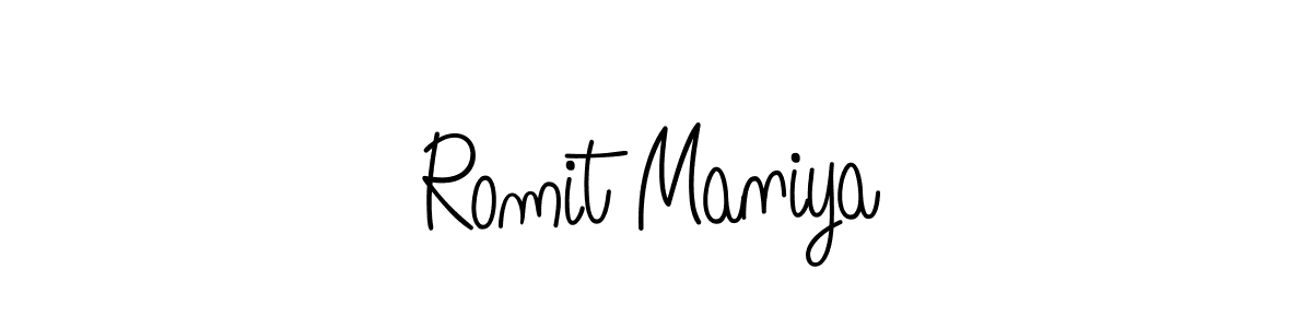 How to make Romit Maniya name signature. Use Angelique-Rose-font-FFP style for creating short signs online. This is the latest handwritten sign. Romit Maniya signature style 5 images and pictures png