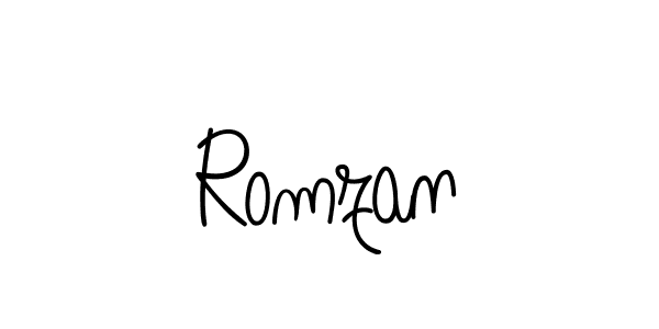 Create a beautiful signature design for name Romzan. With this signature (Angelique-Rose-font-FFP) fonts, you can make a handwritten signature for free. Romzan signature style 5 images and pictures png