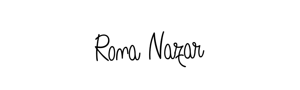 You should practise on your own different ways (Angelique-Rose-font-FFP) to write your name (Rona Nazar) in signature. don't let someone else do it for you. Rona Nazar signature style 5 images and pictures png