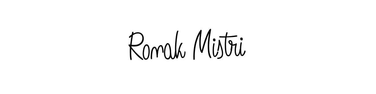 You should practise on your own different ways (Angelique-Rose-font-FFP) to write your name (Ronak Mistri) in signature. don't let someone else do it for you. Ronak Mistri signature style 5 images and pictures png