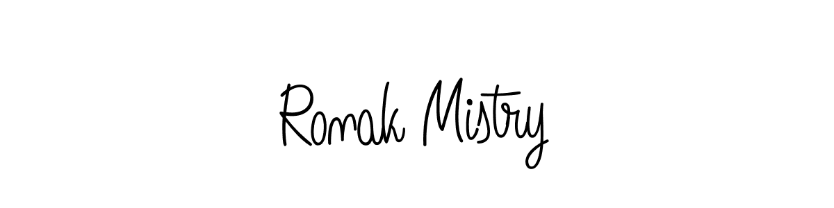 Make a beautiful signature design for name Ronak Mistry. With this signature (Angelique-Rose-font-FFP) style, you can create a handwritten signature for free. Ronak Mistry signature style 5 images and pictures png