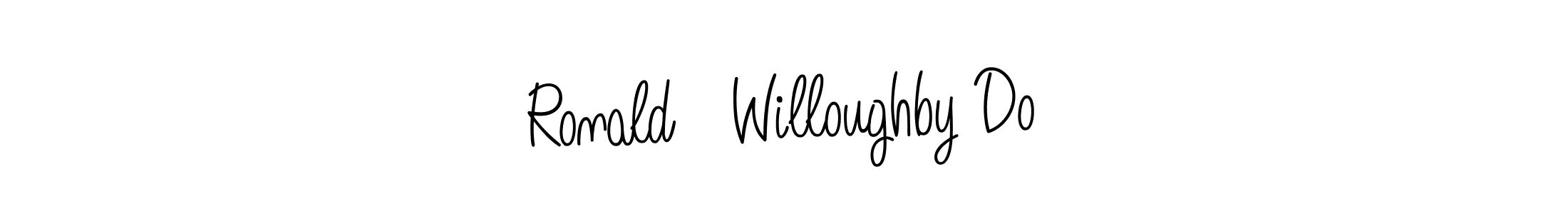 The best way (Angelique-Rose-font-FFP) to make a short signature is to pick only two or three words in your name. The name Ronald   Willoughby Do include a total of six letters. For converting this name. Ronald   Willoughby Do signature style 5 images and pictures png