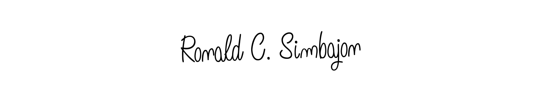 Use a signature maker to create a handwritten signature online. With this signature software, you can design (Angelique-Rose-font-FFP) your own signature for name Ronald C. Simbajon. Ronald C. Simbajon signature style 5 images and pictures png