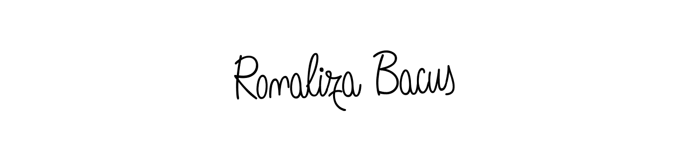 How to make Ronaliza Bacus name signature. Use Angelique-Rose-font-FFP style for creating short signs online. This is the latest handwritten sign. Ronaliza Bacus signature style 5 images and pictures png