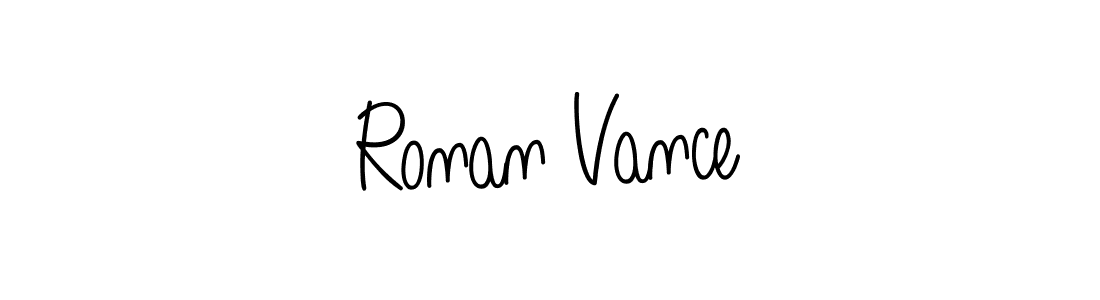 Use a signature maker to create a handwritten signature online. With this signature software, you can design (Angelique-Rose-font-FFP) your own signature for name Ronan Vance. Ronan Vance signature style 5 images and pictures png