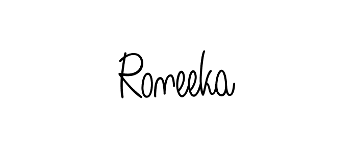 You should practise on your own different ways (Angelique-Rose-font-FFP) to write your name (Roneeka) in signature. don't let someone else do it for you. Roneeka signature style 5 images and pictures png