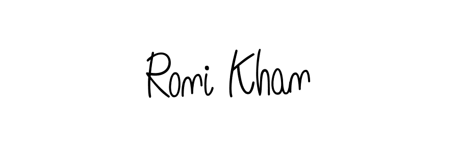 Roni Khan stylish signature style. Best Handwritten Sign (Angelique-Rose-font-FFP) for my name. Handwritten Signature Collection Ideas for my name Roni Khan. Roni Khan signature style 5 images and pictures png