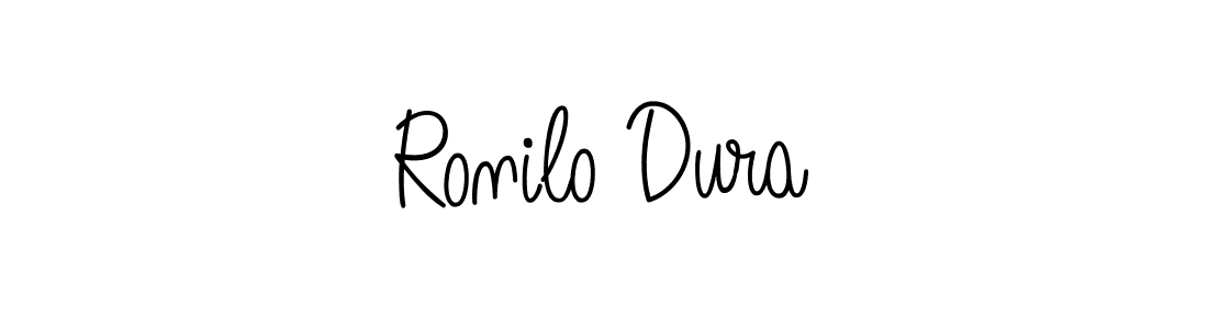 You should practise on your own different ways (Angelique-Rose-font-FFP) to write your name (Ronilo Dura) in signature. don't let someone else do it for you. Ronilo Dura signature style 5 images and pictures png