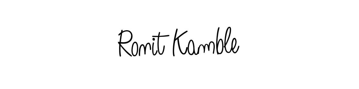 Use a signature maker to create a handwritten signature online. With this signature software, you can design (Angelique-Rose-font-FFP) your own signature for name Ronit Kamble. Ronit Kamble signature style 5 images and pictures png