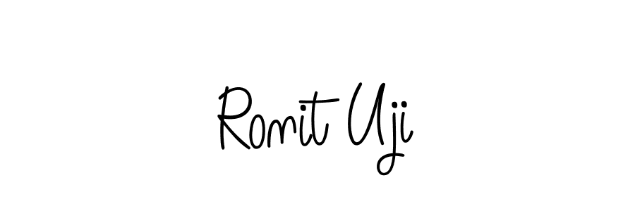 Use a signature maker to create a handwritten signature online. With this signature software, you can design (Angelique-Rose-font-FFP) your own signature for name Ronit Uji. Ronit Uji signature style 5 images and pictures png