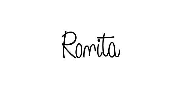 You should practise on your own different ways (Angelique-Rose-font-FFP) to write your name (Ronita) in signature. don't let someone else do it for you. Ronita signature style 5 images and pictures png