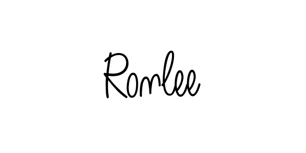 Use a signature maker to create a handwritten signature online. With this signature software, you can design (Angelique-Rose-font-FFP) your own signature for name Ronlee. Ronlee signature style 5 images and pictures png