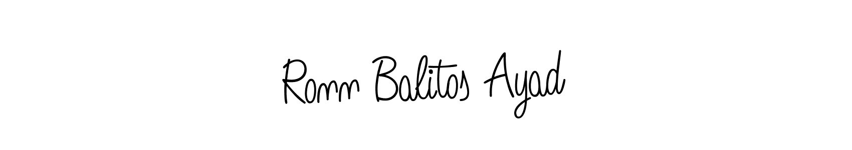 Create a beautiful signature design for name Ronn Balitos Ayad. With this signature (Angelique-Rose-font-FFP) fonts, you can make a handwritten signature for free. Ronn Balitos Ayad signature style 5 images and pictures png