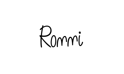 Use a signature maker to create a handwritten signature online. With this signature software, you can design (Angelique-Rose-font-FFP) your own signature for name Ronni. Ronni signature style 5 images and pictures png