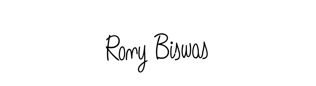 Design your own signature with our free online signature maker. With this signature software, you can create a handwritten (Angelique-Rose-font-FFP) signature for name Rony Biswas. Rony Biswas signature style 5 images and pictures png